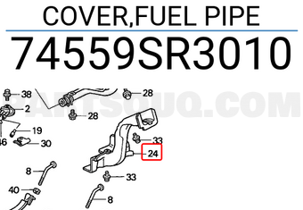 Honda 74559SR3010 COVER,FUEL PIPE