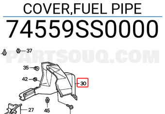 Honda 74559SS0000 COVER,FUEL PIPE