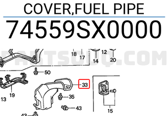 Honda 74559SX0000 COVER,FUEL PIPE