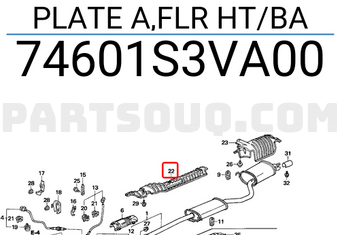 Honda 74601S3VA00 PLATE A,FLR HT/BA