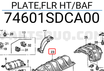 Honda 74601SDCA00 PLATE,FLR HT/BAF