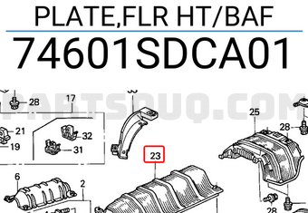 Honda 74601SDCA01 PLATE,FLR HT/BAF
