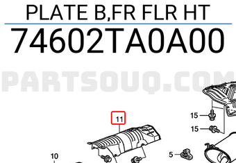 Honda 74602TA0A00 PLATE B,FR FLR HT