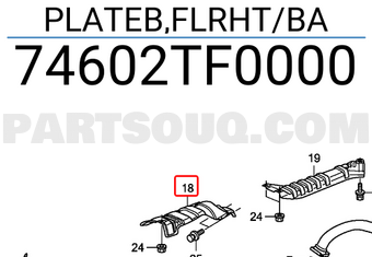 Honda 74602TF0000 PLATEB,FLRHT/BA