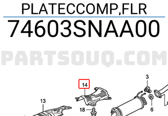 Honda 74603SNAA00 PLATECCOMP,FLR