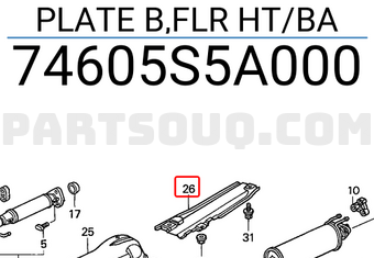 Honda 74605S5A000 PLATE B,FLR HT/BA