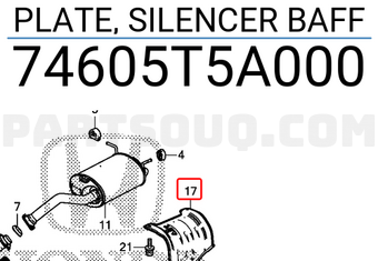 Honda 74605T5A000 PLATE, SILENCER BAFF