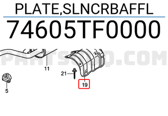 Honda 74605TF0000 PLATE,SLNCRBAFFL
