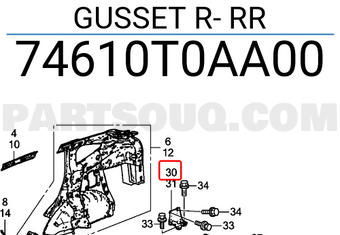 Honda 74610T0AA00 GUSSET R- RR