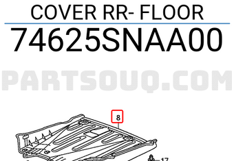 Honda 74625SNAA00 COVER RR- FLOOR