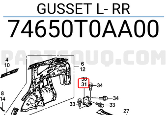 Honda 74650T0AA00 GUSSET L- RR