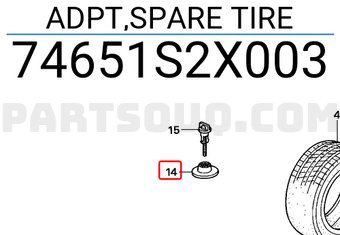 Honda 74651S2X003 ADPT,SPARE TIRE