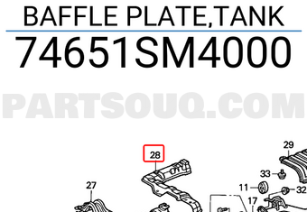Honda 74651SM4000 BAFFLE PLATE,TANK