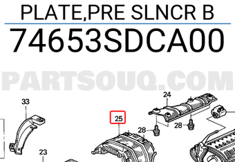 Honda 74653SDCA00 PLATE,PRE SLNCR B