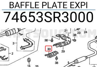 Honda 74653SR3000 BAFFLE PLATE EXPI