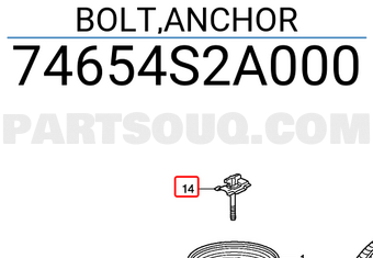 Honda 74654S2A000 BOLT,ANCHOR