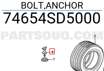 Honda 74654SD5000 BOLT,ANCHOR