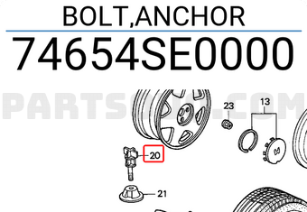 Honda 74654SE0000 BOLT,ANCHOR