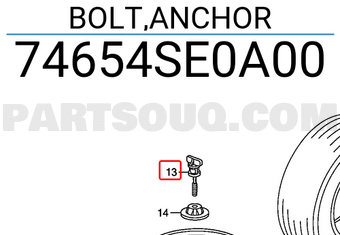 Honda 74654SE0A00 BOLT,ANCHOR