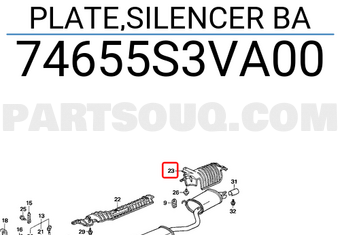Honda 74655S3VA00 PLATE,SILENCER BA