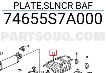 Honda 74655S7A000 PLATE,SLNCR BAF