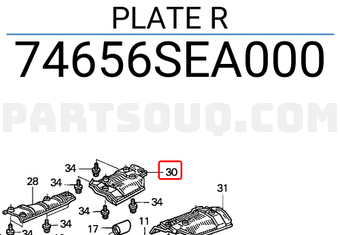 Honda 74656SEA000 PLATE R