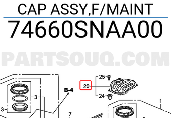 Honda 74660SNAA00 CAP ASSY,F/MAINT