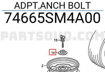 Honda 74665SM4A00 ADPT,ANCH BOLT