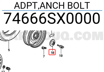 Honda 74666SX0000 ADPT,ANCH BOLT