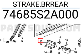 Honda 74685S2A000 STRAKE,BRREAR