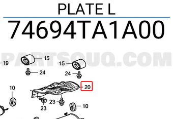 Honda 74694TA1A00 PLATE L