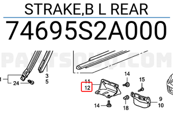 Honda 74695S2A000 STRAKE,B L REAR