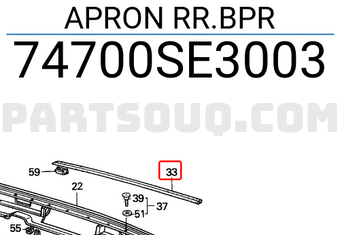 Honda 74700SE3003 APRON RR.BPR