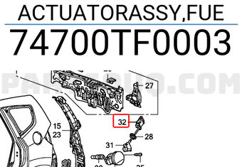 Honda 74700TF0003 ACTUATORASSY,FUE