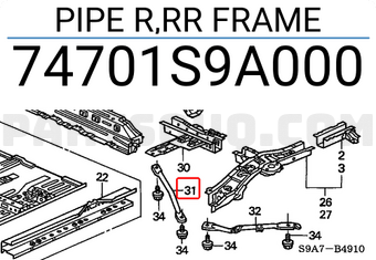 Honda 74701S9A000 PIPE R,RR FRAME