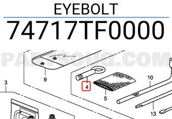 Honda 74717TF0000 EYEBOLT