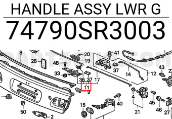 Honda 74790SR3003 HANDLE ASSY LWR G