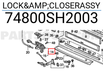 Honda 74800SH2003 LOCK&CLOSERASSY