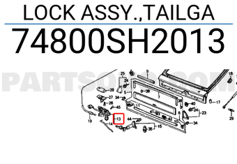 Honda 74800SH2013 LOCK ASSY.,TAILGA