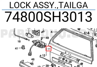 Honda 74800SH3013 LOCK ASSY.,TAILGA