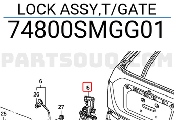 Honda 74800SMGG01 LOCK ASSY,T/GATE