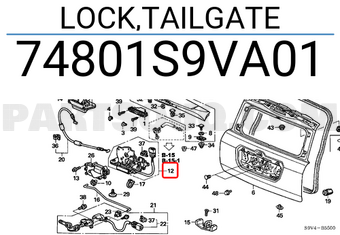 Honda 74801S9VA01 LOCK,TAILGATE