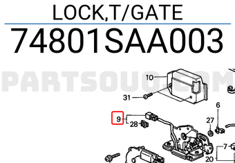 Honda 74801SAA003 LOCK,T/GATE