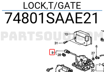 Honda 74801SAAE21 LOCK,T/GATE