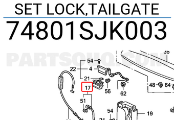 Honda 74801SJK003 SET LOCK,TAILGATE