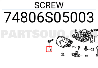 Honda 74806S05003 SCREW