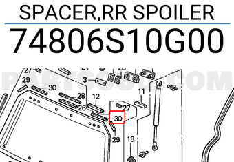 Honda 74806S10G00 SPACER,RR SPOILER