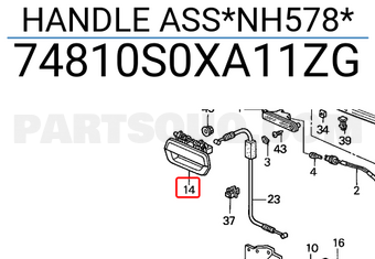 Honda 74810S0XA11ZG HANDLE ASS*NH578*