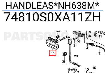 Honda 74810S0XA11ZH HANDLEAS*NH638M*