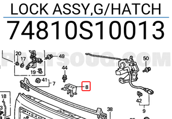 Honda 74810S10013 LOCK ASSY,G/HATCH